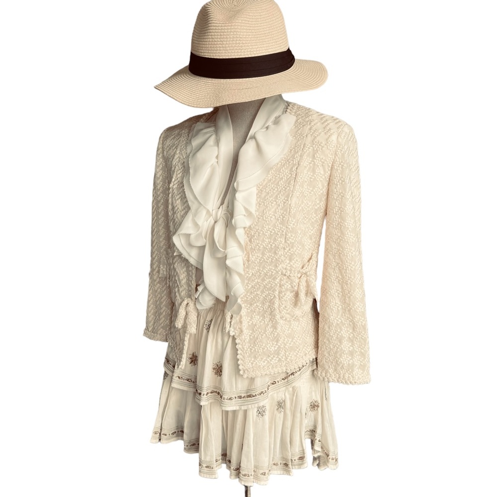 Phase Eight Cream Lace Blazer Jacket Chanel Vibe Size 8